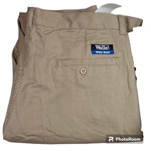 Walls Workwear Men's 38x32 Pants Khaki Stain Release Uniform Cotton Blend